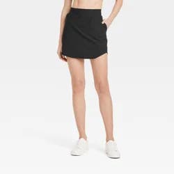 Women's Woven High-Rise Skort 15.5" - All In Motion™ Black XS: Moisture Wicking, Quick Dry, 4-Way Stretch, UPF 50+