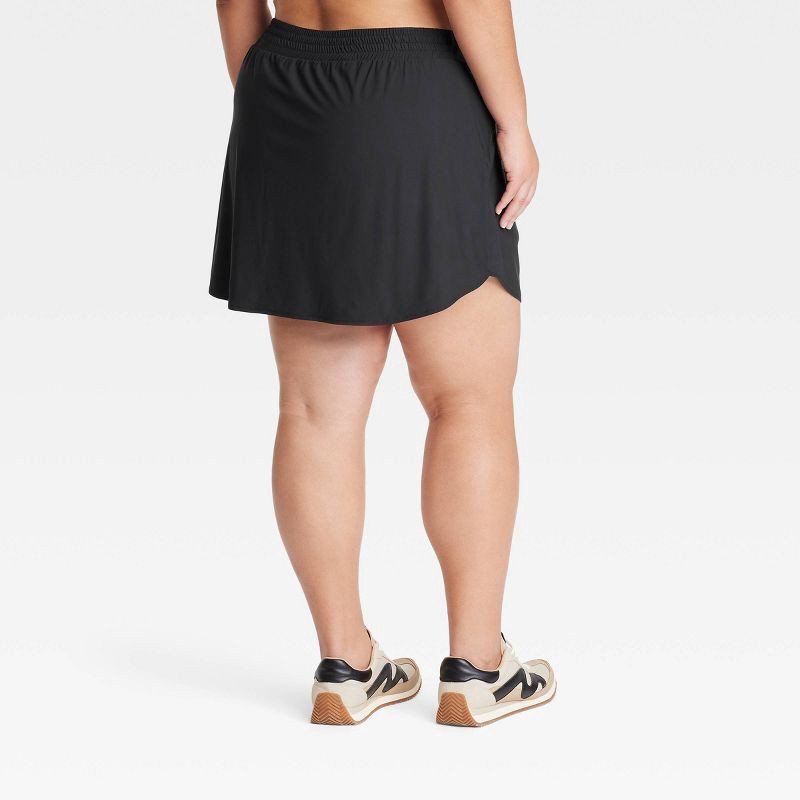slide 2 of 4, Women's Woven High-Rise Skort 15.5" - All In Motion™ Black XXL: Moisture Wicking, Quick Dry, UPF 50+, Built-in Shorts, 1 ct