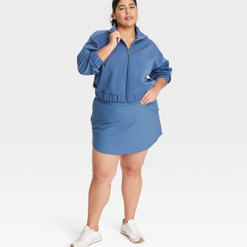 slide 3 of 4, Women's Woven High-Rise Skort 15.5" - All In Motion™ Blue XXL: Fit, Moisture Wicking, Built-in Shorts, 1 ct