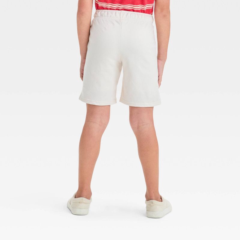 slide 2 of 3, Boys' Pull-On Shorts - Cat & Jack™ Beige L: French Terry, Drawstring Waist, 7.5" Inseam, 1 ct