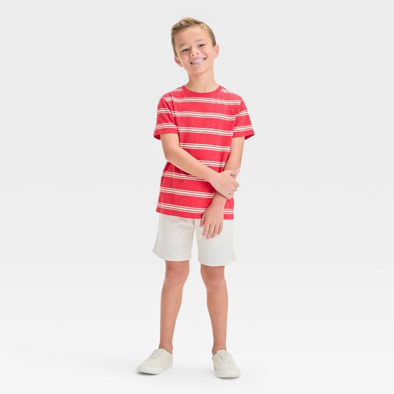slide 3 of 3, Boys' Pull-On Shorts - Cat & Jack™ Beige XL: Cotton Blend, Recycled Polyester, Midweight French Terry, Drawstring Waist, Knee-Length, 1 ct