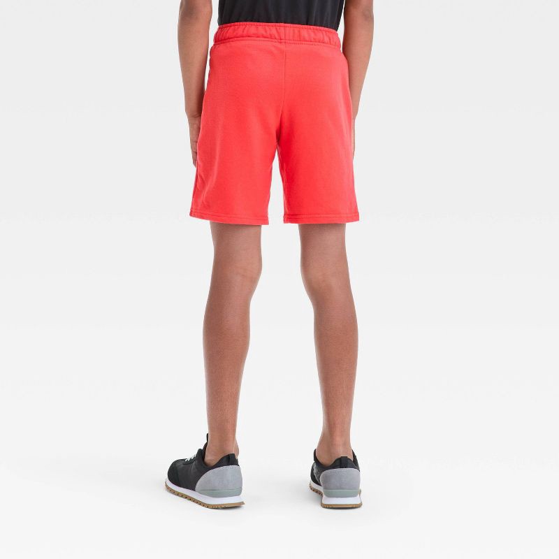 slide 2 of 3, Boys' Pull-On Shorts - Cat & Jack™ Red S: Cotton Blend, Recycled Polyester, Midweight French Terry, Flexible Drawstring, 1 ct