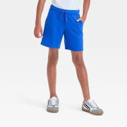 Boys' Pull-On Shorts - Cat & Jack™ Royal Blue L: French Terry, Drawstring Waist, 7.5" Inseam