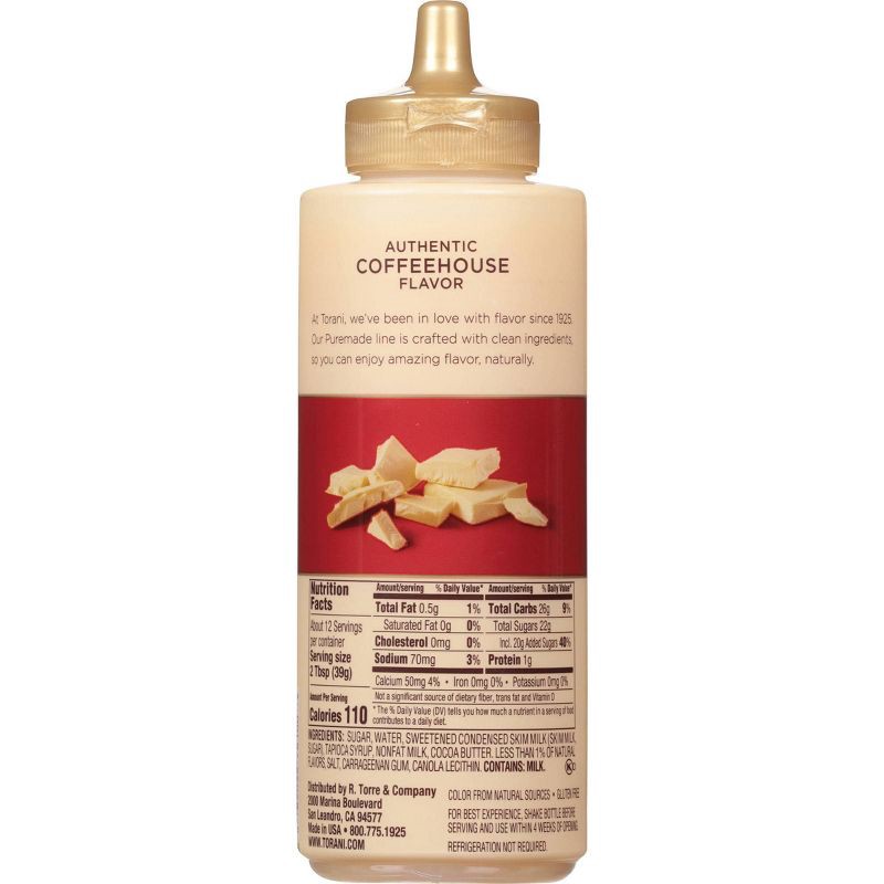 slide 2 of 5, Torani PUREMADE White Chocolate Sauce for Coffee Lattes and Milkshakes - 16.5oz, 16.5 oz