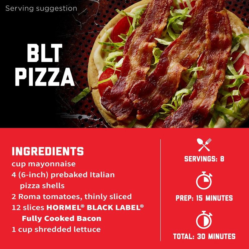 slide 9 of 10, Hormel Black Label Fully Cooked Bacon Family Pack - 6.3oz, 6.3 oz