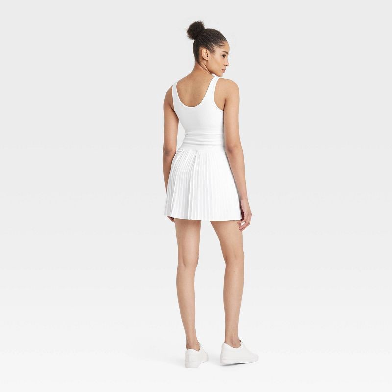 slide 2 of 6, Women's Pleated Active Dress - All In Motion™ White XL: Moisture Wicking, Built-in Shorts, UPF 50+, 1 ct