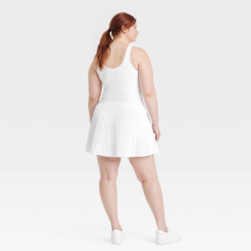 slide 4 of 6, Women's Pleated Active Dress - All In Motion™ White XL: Moisture Wicking, Built-in Shorts, UPF 50+, 1 ct