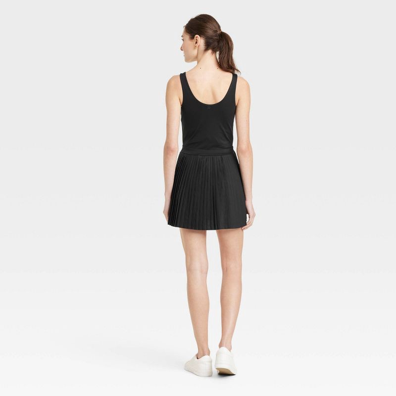 slide 2 of 6, Women's Pleated Active Dress - All In Motion™ Black L: Moisture Wicking, Built-in Shorts, UPF 50+, 1 ct