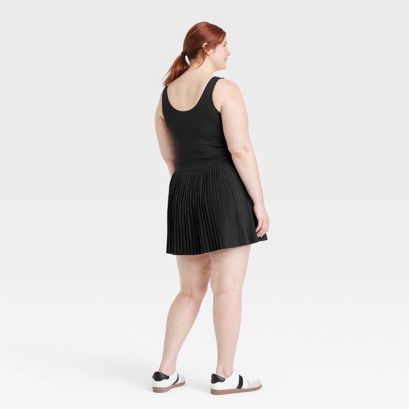 slide 4 of 6, Women's Pleated Active Dress - All In Motion™ Black L: Moisture Wicking, Built-in Shorts, UPF 50+, 1 ct