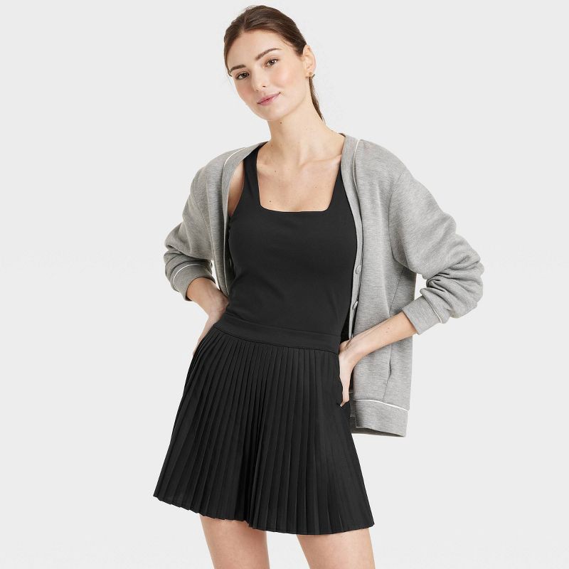 slide 5 of 6, Women's Pleated Active Dress - All In Motion™ Black L: Moisture Wicking, Built-in Shorts, UPF 50+, 1 ct