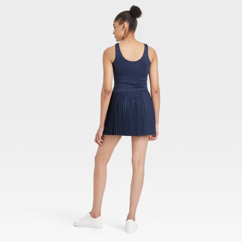 slide 2 of 6, Women's Pleated Active Dress - All In Motion™ Navy Blue XS: Moisture Wicking, Built-in Shorts, UPF 50+, 1 ct