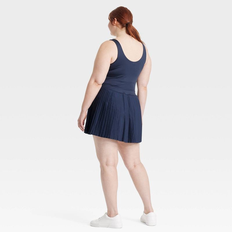 slide 4 of 6, Women's Pleated Active Dress - All In Motion™ Navy Blue S: Moisture Wicking, Built-in Shorts, 1 ct