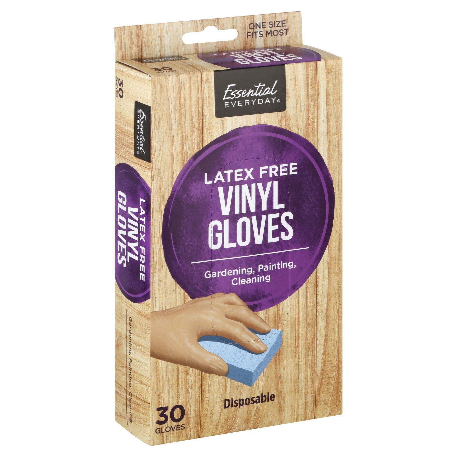 slide 1 of 1, Essential Everyday Disposable Vinly Latx Free Glove, 30 ct