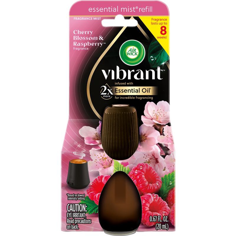 slide 1 of 6, Air Wick Vibrant Essential Mist - Cherry Blossom & Raspberry - 0.67 fl oz, 0.67 fl oz