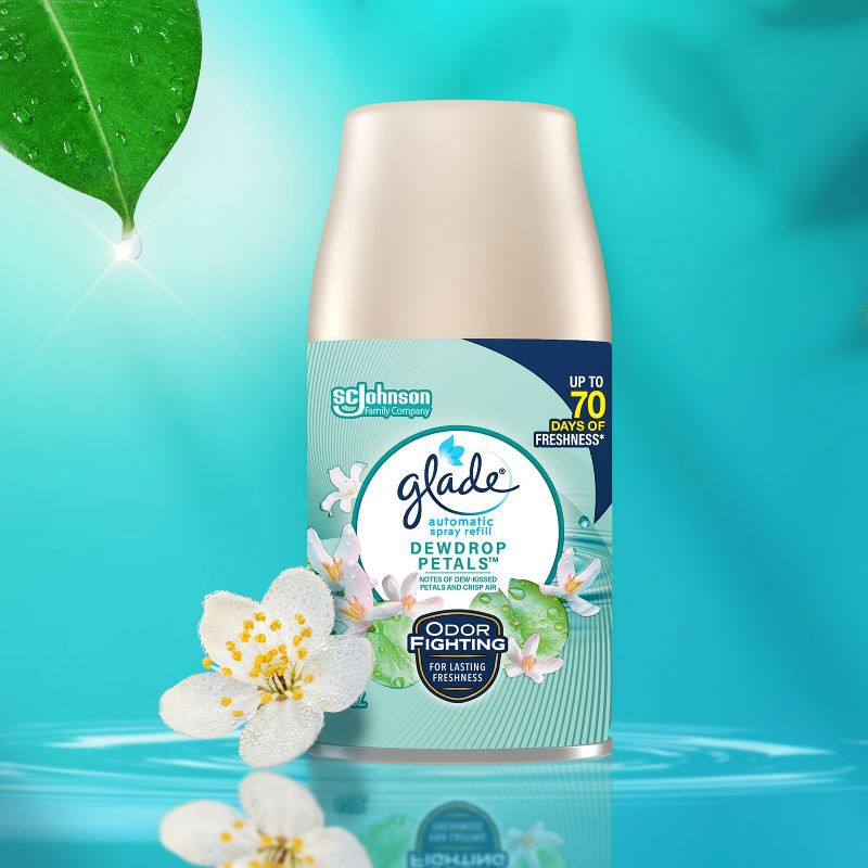 slide 2 of 11, Glade Automatic Air Freshener Room Spray Scent Refills - Dewdrop Petals - 6.2oz/2ct, 2 ct; 6.2 oz