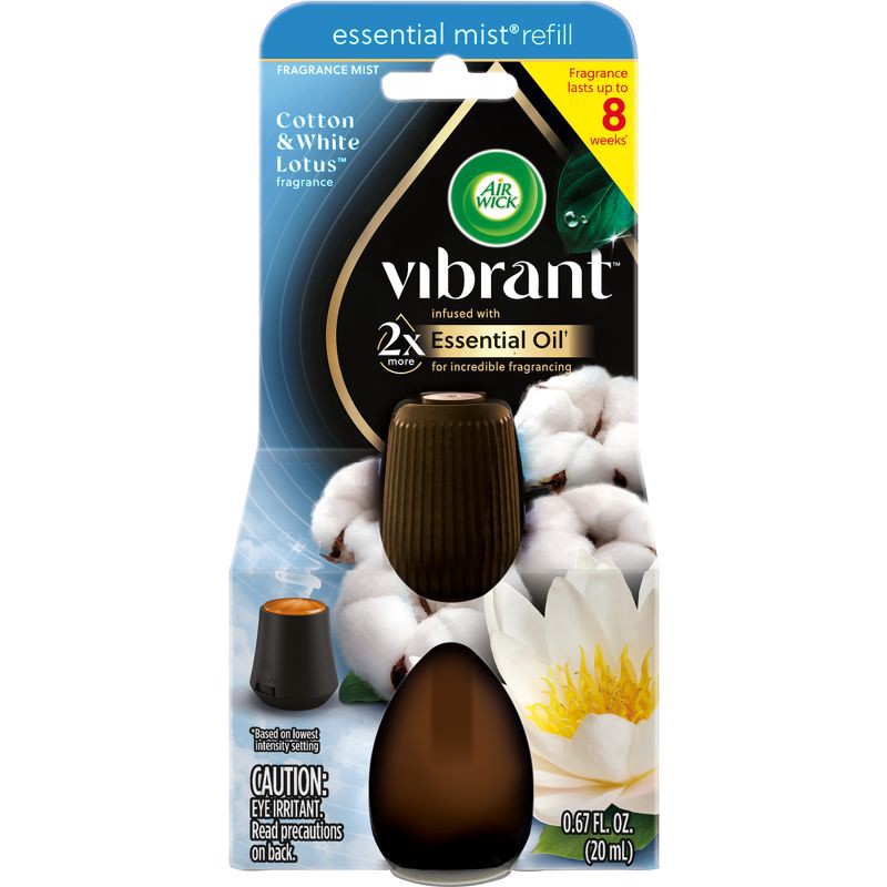 slide 1 of 6, Air Wick Vibrant Essential Mist Refill - Cotton & White Lotus - 0.67 fl oz, 0.67 fl oz