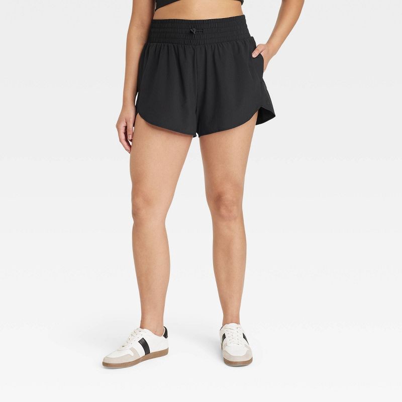 slide 3 of 6, Women's Active Light High-Rise Shorts 3" - All In Motion™ Black M, 1 ct