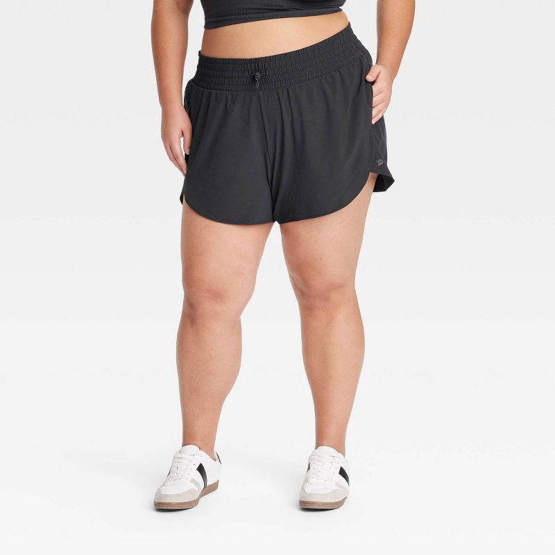 slide 1 of 3, Women's Active Light High-Rise Shorts 3" - All In Motion™ Black XXL, 1 ct