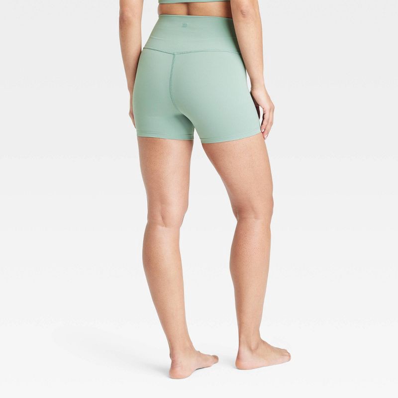 slide 2 of 5, Women's Everyday Soft Ultra High-Rise Bike Shorts 4" - All In Motion™ Sage Green S: Moisture Wicking, Quick Dry, UPF 50+, 1 ct