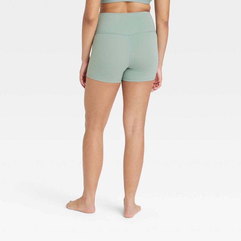 slide 4 of 5, Women's Everyday Soft Ultra High-Rise Bike Shorts 4" - All In Motion™ Sage Green S: Moisture Wicking, Quick Dry, UPF 50+, 1 ct