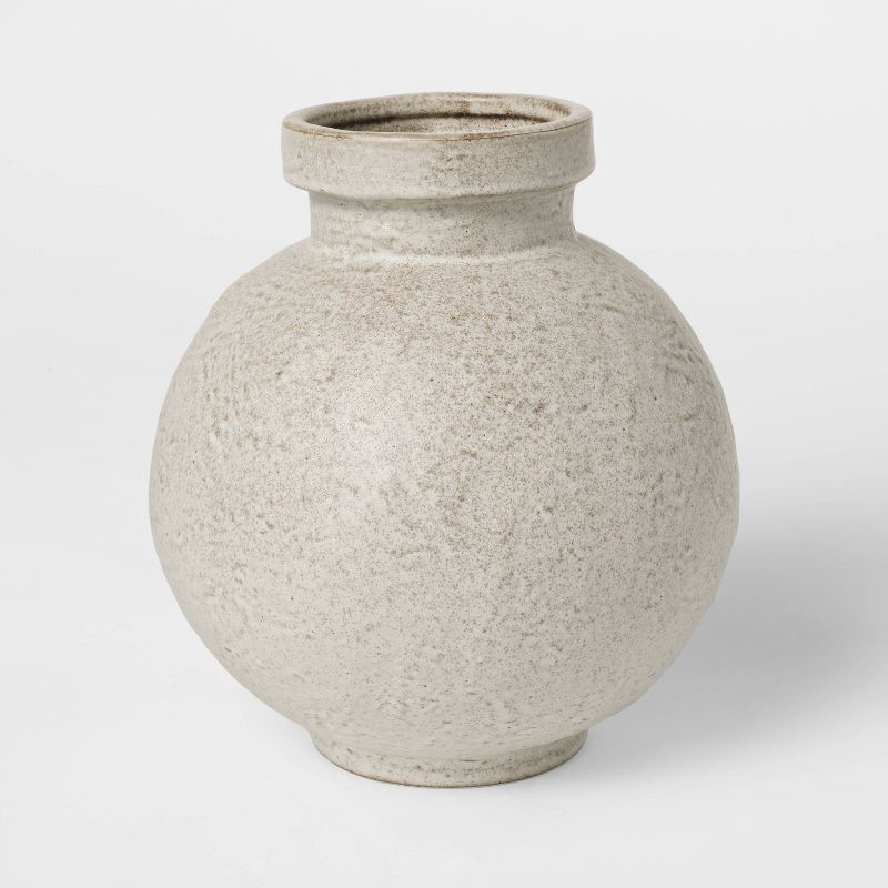 slide 1 of 3, Threshold designed w/Studio McGee Round Textured Ceramic Vase - Threshold™ designed with Studio McGee, 1 ct