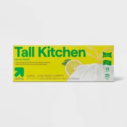 UltraStretch Tall Kitchen Drawstring Trash Bags - Lemon Squeeze - 13gal/25ct - up&up™