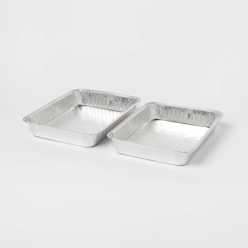 slide 3 of 3, Foil Cake Pan Aluminum Disposable Bakeware - 2ct - up&up™, 2 ct