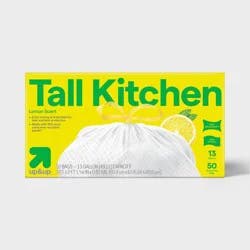 UltraStretch Tall Kitchen Drawstring Trash Bags - Lemon Squeeze - 13gal/50ct - up&up™