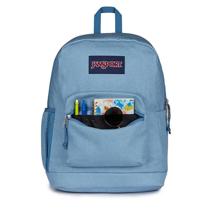 slide 5 of 8, JanSport Cross Town Plus Remix 17" Backpack - Light Blue: High School Abstract Bookbag, 1 ct