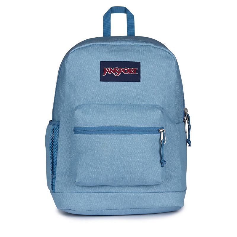 slide 1 of 8, JanSport Cross Town Plus Remix 17" Backpack - Light Blue: High School Abstract Bookbag, 1 ct
