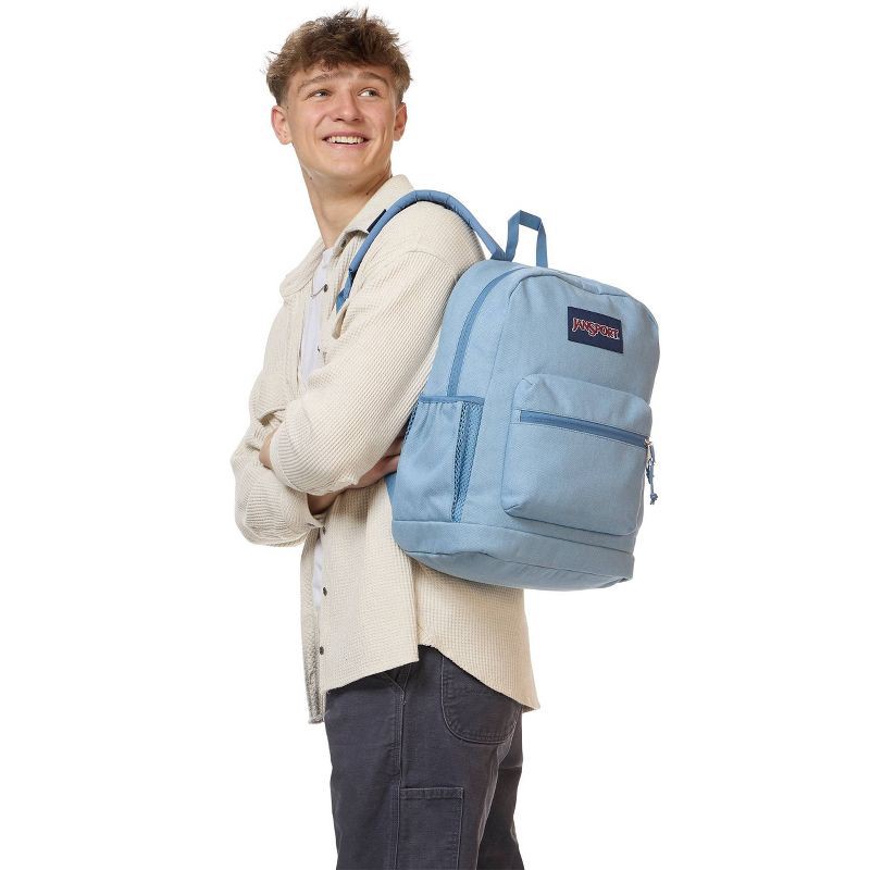 slide 8 of 8, JanSport Cross Town Plus Remix 17" Backpack - Light Blue: High School Abstract Bookbag, 1 ct