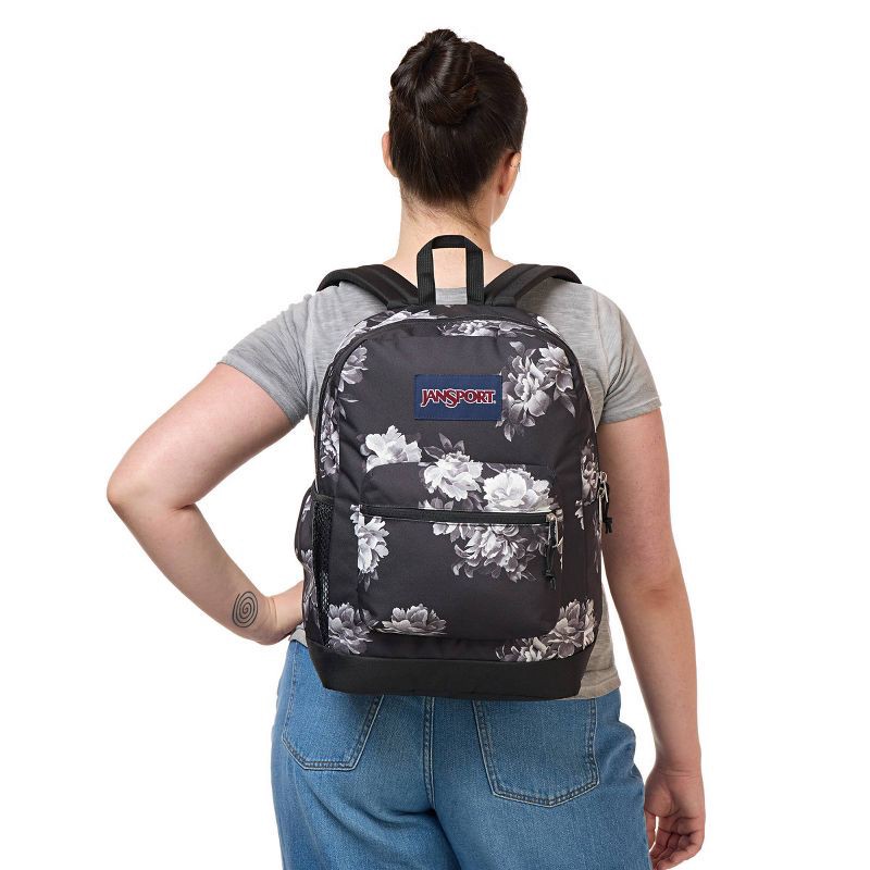 slide 7 of 8, JanSport Cross Town Plus Remix 17.5'' Backpack - Black: Recycled Polyester, High School, 1 ct
