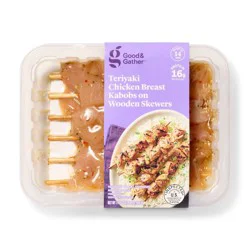 Fresh Teriyaki Chicken Breast Kabobs on Wooden Skewers 17.65oz/6ct - Good & Gather™