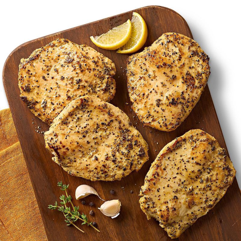 slide 3 of 4, Lemon Garlic Pepper Chicken Breast Cutlet - 16oz/4ct - Good & Gather™, 4 ct; 16 oz