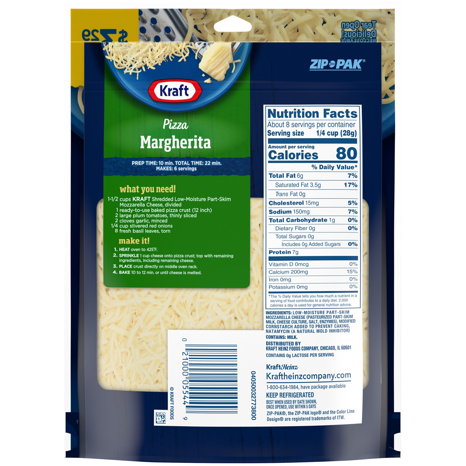 slide 4 of 5, Kraft Mozzarella Shredded Cheese, 8 oz Bag, 8 oz