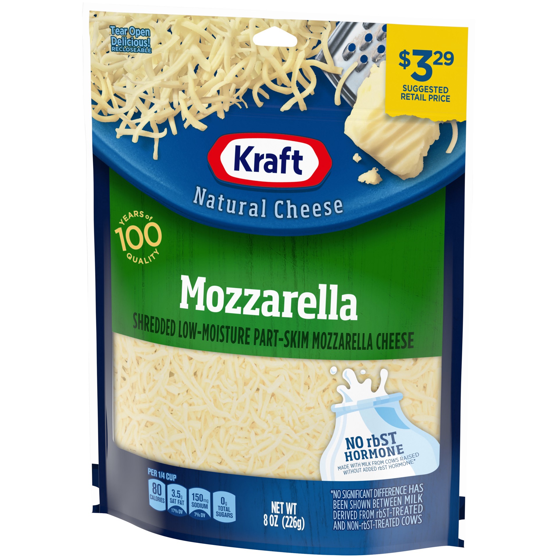 slide 5 of 5, Kraft Mozzarella Shredded Cheese, 8 oz Bag, 8 oz