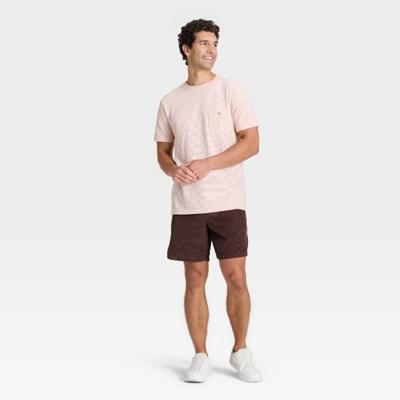 slide 3 of 3, Men's Vintage 7" Elevated Washed Pull-On Shorts - Goodfellow & Co™ Brown XXL: Regular Fit, Twill Fabric, Elastic Waistband, 1 ct