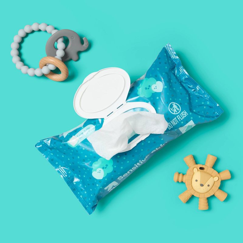 slide 2 of 6, Sensitive Baby Wipes - 64ct - up&up™, 64 ct