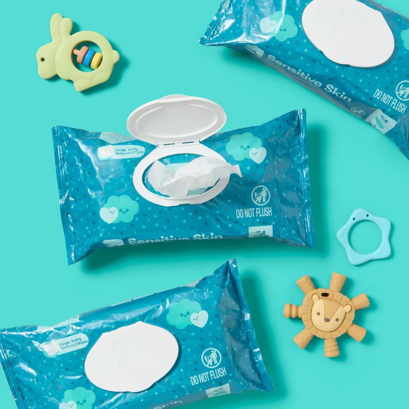 slide 2 of 7, Sensitive Baby Wipes - 3pk/192ct - up&up™, 3 ct, 192 ct
