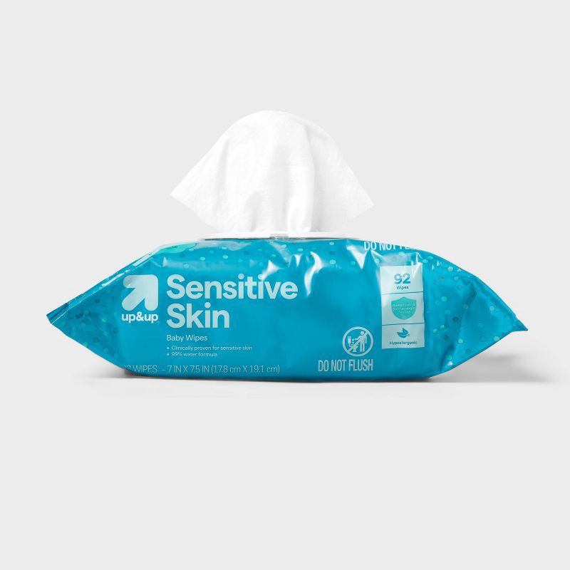 slide 4 of 7, Sensitive Baby Wipes - 8pk/736ct - up&up™, 8 ct, 736 ct