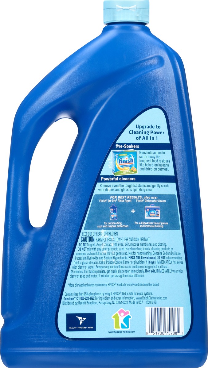 slide 7 of 9, Finish Dishwasher Detergent Gel Liquid, Lemon Scent, 75oz, 75 oz