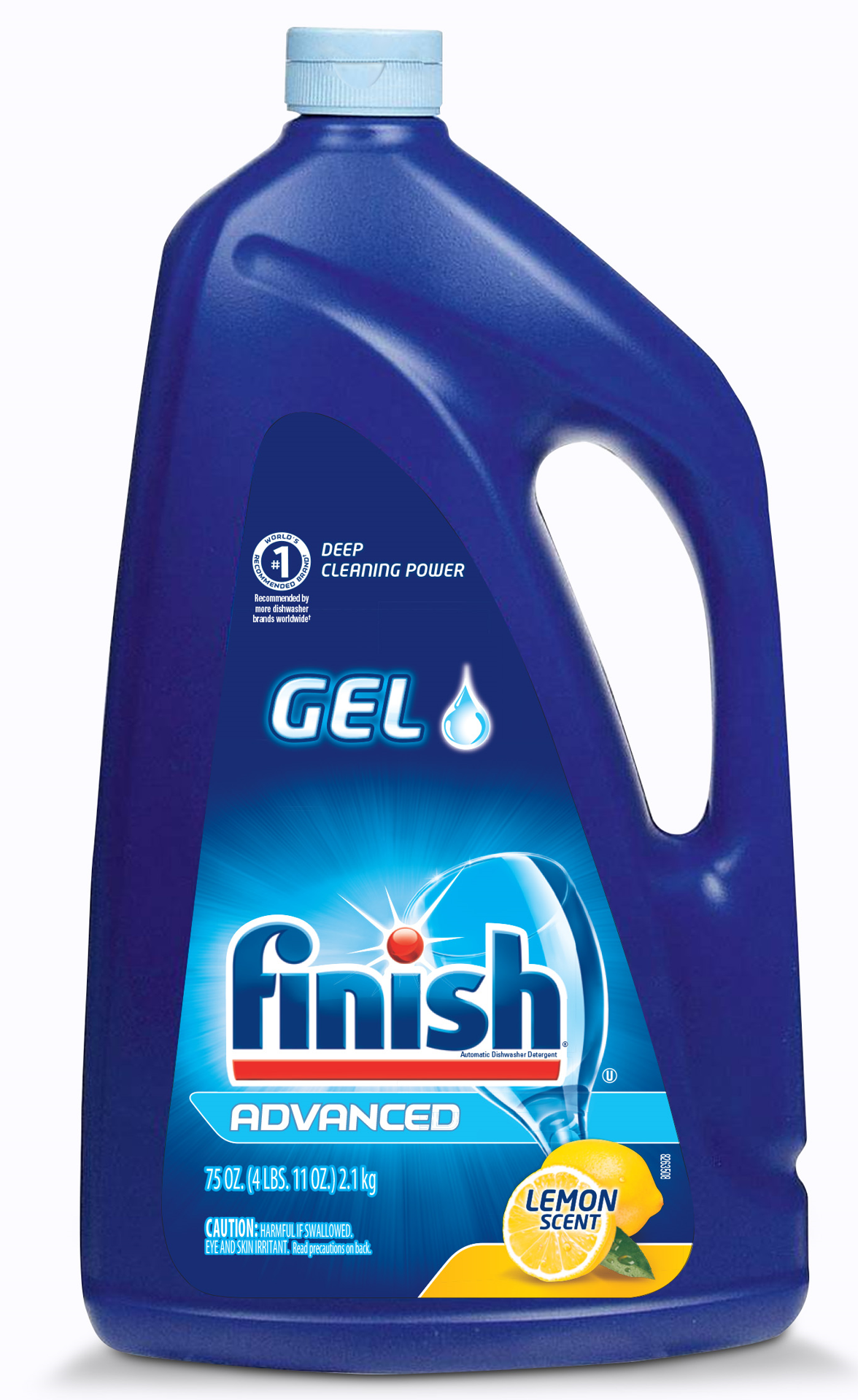 slide 1 of 9, Finish Dishwasher Detergent Gel Liquid, Lemon Scent, 75oz, 75 oz