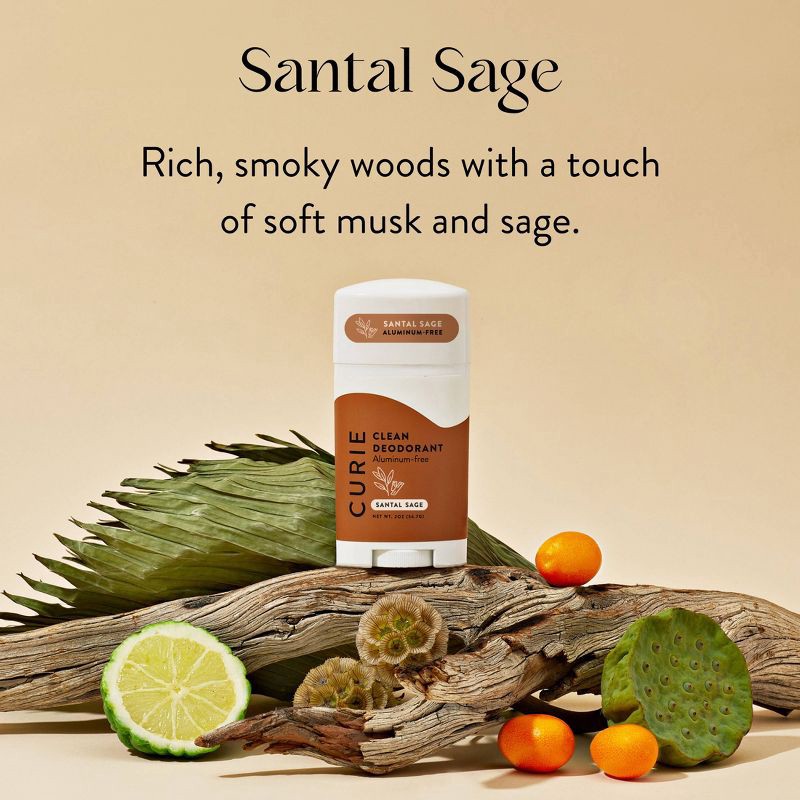 slide 2 of 4, Curie Solid Deodorant Stick Santal Sage - Aluminum-Free 2oz, 2 oz