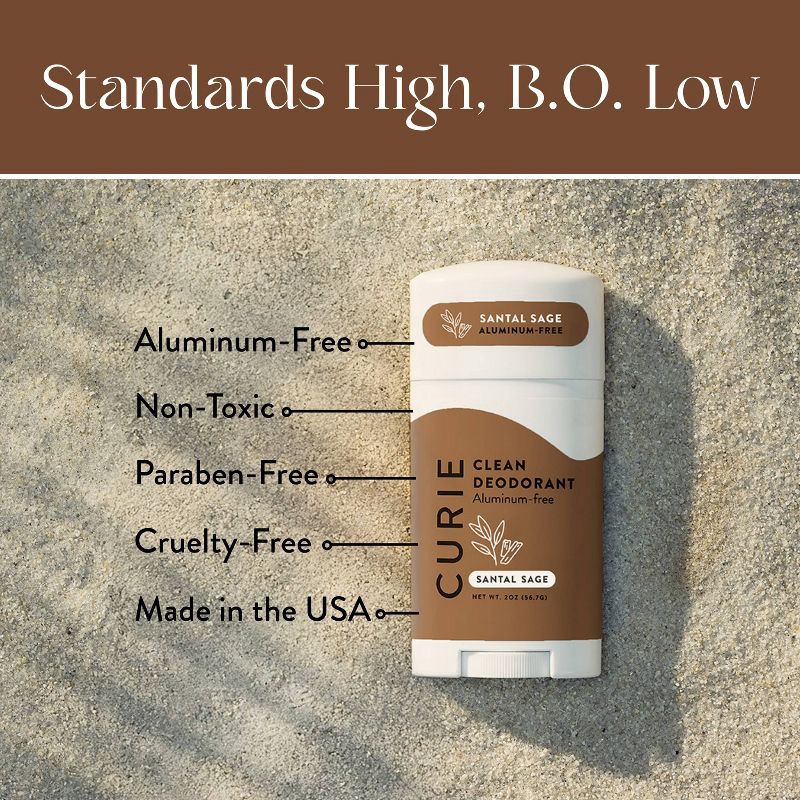 slide 3 of 4, Curie Solid Deodorant Stick Santal Sage - Aluminum-Free 2oz, 2 oz