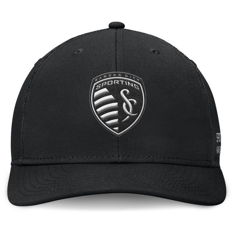 slide 2 of 4, MLS Sporting Kansas City Black Structured Mesh Back Hat: Cotton Adjustable Baseball Cap, 1 ct