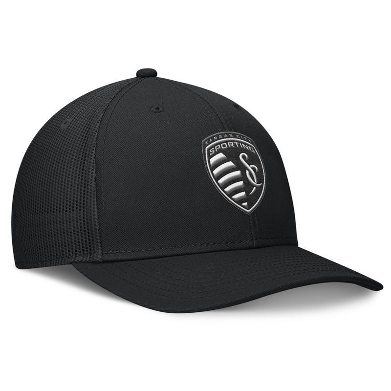 slide 3 of 4, MLS Sporting Kansas City Black Structured Mesh Back Hat: Cotton Adjustable Baseball Cap, 1 ct