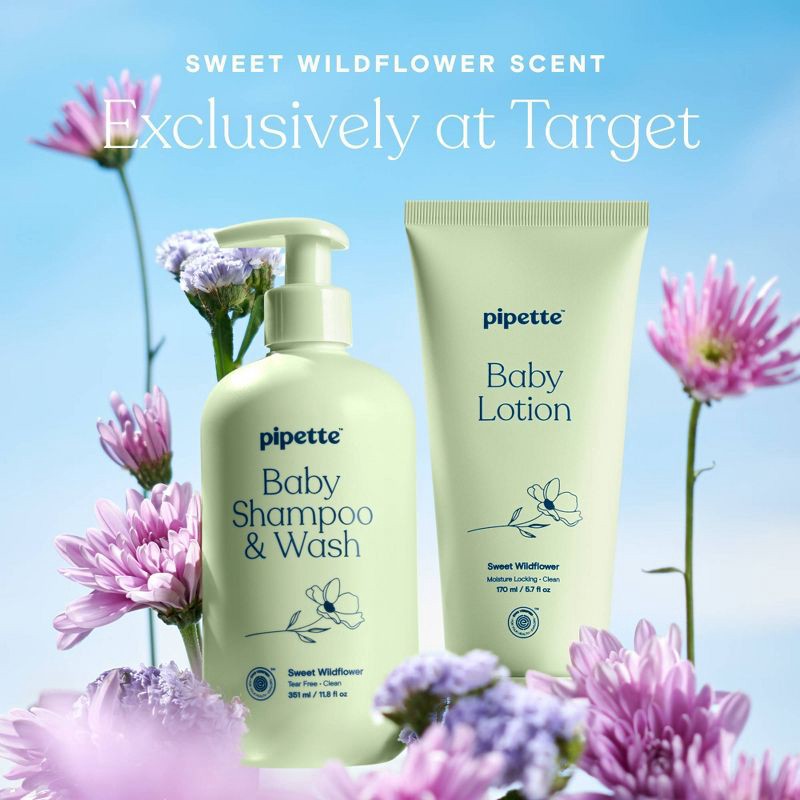 slide 6 of 8, Pipette Baby Shampoo + Wash Sweet Wildflower - 11.8 fl oz, 11.8 fl oz