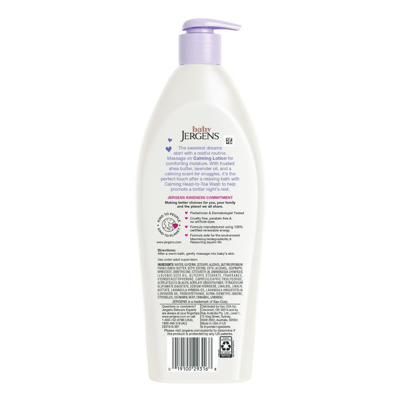 slide 2 of 9, Baby Jergens Calming Lotion with Shea Butter and Lavender Oil - 16.8 fl oz, 16.8 fl oz