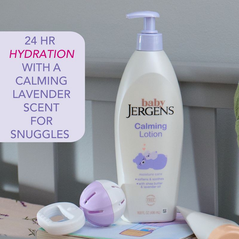 slide 5 of 9, Baby Jergens Calming Lotion with Shea Butter and Lavender Oil - 16.8 fl oz, 16.8 fl oz
