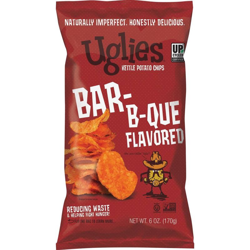 slide 1 of 3, Uglies Bar-B-Que Kettle Cooked Potato Chips - 6oz, 6 oz